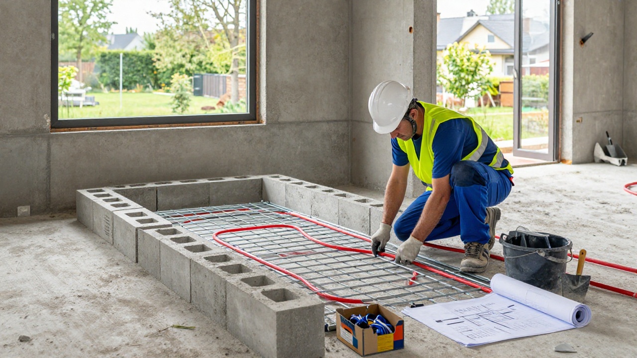 Installation de plancher chauffant sur hourdis en polystyrène isolant